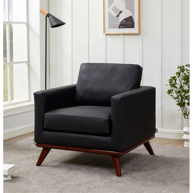 Faux leather modern discount chair