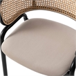 LeisureMod Ervilla Dining Chair With Steel Legs and Velvet Seat Beige