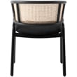 LeisureMod Ervilla Dining Chair With Steel Legs and Velvet Seat Black