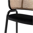 LeisureMod Ervilla Dining Chair With Steel Legs and Velvet Seat Black