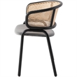 LeisureMod Ervilla Dining Chair With Steel Legs and Velvet Seat Gray