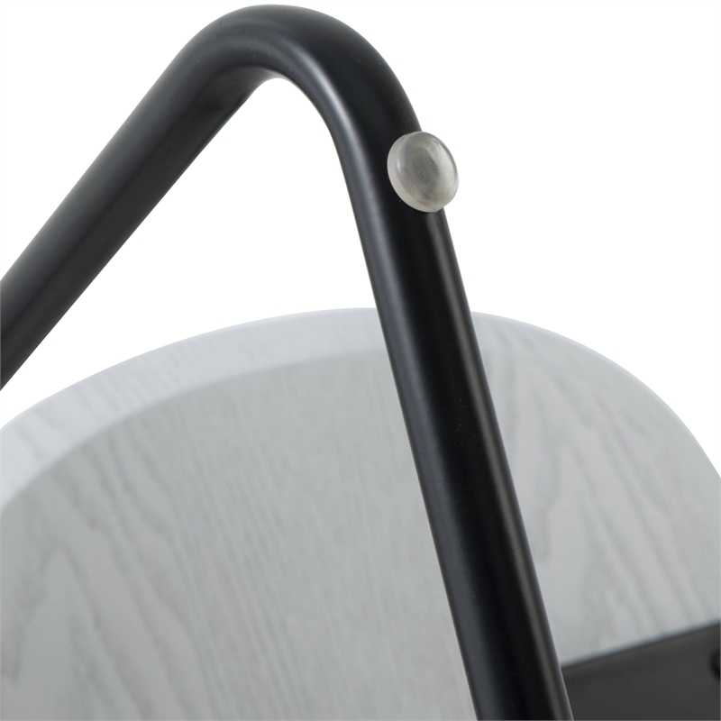 LeisureMod Hazelton Manufactured Wood Top and Steel Frame End Table White