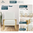 LeisureMod Jefferson Faux Leather Accent Armchair With Gold Frame White