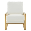 LeisureMod Jefferson Faux Leather Accent Armchair With Gold Frame White