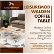 LeisureMod Walden Rectangular Wood Coffee Table Powder Coated Steel Frame White