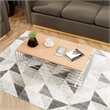 LeisureMod Walden Rectangular Wood Coffee Table Powder Coated Steel Frame White