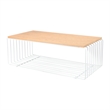 LeisureMod Walden Rectangular Wood Coffee Table Powder Coated Steel Frame White