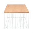 LeisureMod Walden Rectangular Wood Coffee Table Powder Coated Steel Frame White