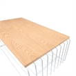 LeisureMod Walden Rectangular Wood Coffee Table Powder Coated Steel Frame White
