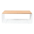 LeisureMod Walden Rectangular Wood Coffee Table Powder Coated Steel Frame White