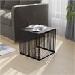 LeisureMod Cisco Modern Powder-Coated Stainless Steel Finish Side Table Black