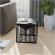 LeisureMod Cisco Modern Powder-Coated Stainless Steel Finish Side Table Black