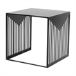 LeisureMod Cisco Modern Powder-Coated Stainless Steel Finish Side Table Black