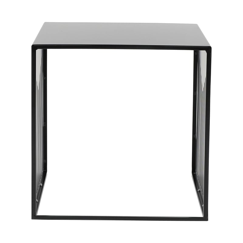 LeisureMod Cisco Modern Powder-Coated Stainless Steel Finish Side Table Black