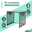 LeisureMod Cisco Modern Powder-Coated Stainless Steel Finish Side Table Black