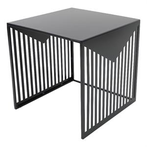 LeisureMod Cisco Modern Powder-Coated Stainless Steel Finish Side Table Black
