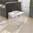 LeisureMod Cisco Modern Powder-Coated Stainless Steel Finish Side Table White