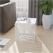 LeisureMod Cisco Modern Powder-Coated Stainless Steel Finish Side Table White