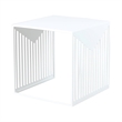 LeisureMod Cisco Modern Powder-Coated Stainless Steel Finish Side Table White