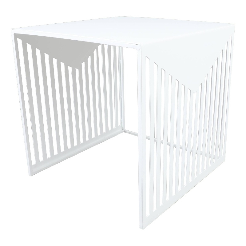 LeisureMod Cisco Modern Powder-Coated Stainless Steel Finish Side Table White