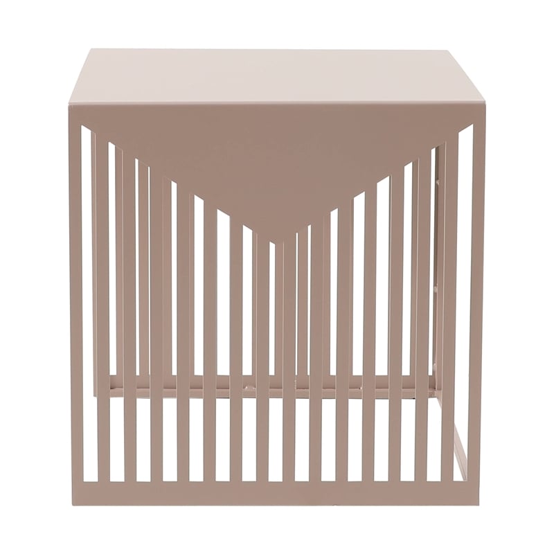 LeisureMod Cisco Modern Powder-Coated Stainless Steel Finish Side Table Brown