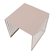 LeisureMod Cisco Modern Powder-Coated Stainless Steel Finish Side Table Brown