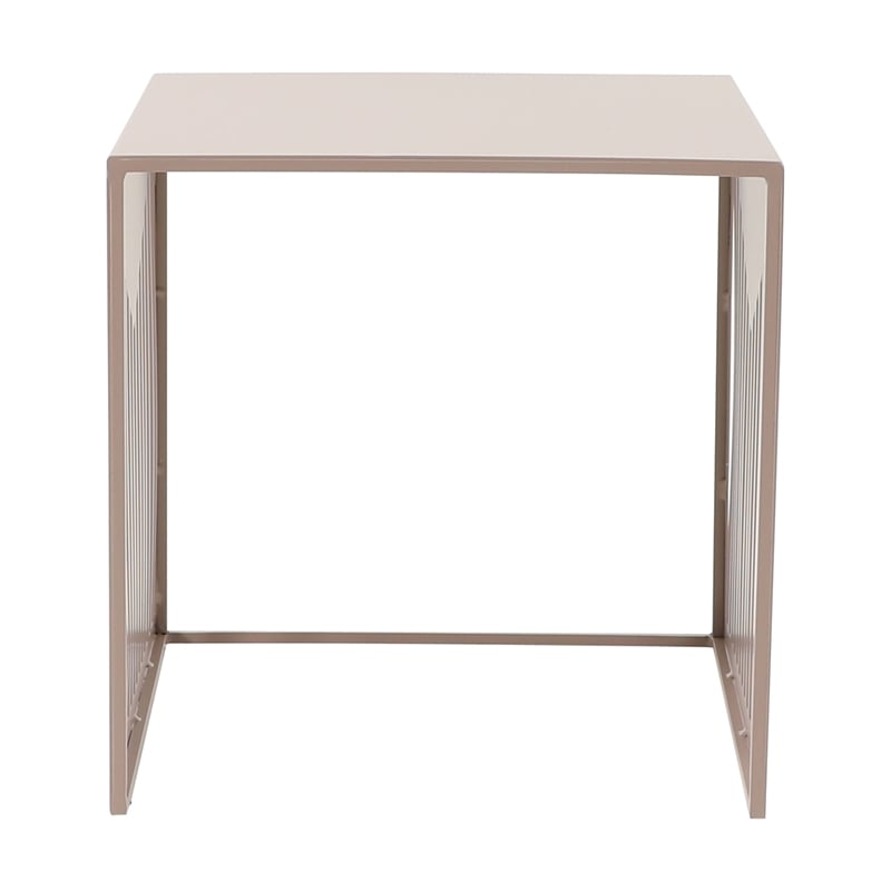 LeisureMod Cisco Modern Powder-Coated Stainless Steel Finish Side Table Brown