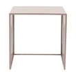 LeisureMod Cisco Modern Powder-Coated Stainless Steel Finish Side Table Brown