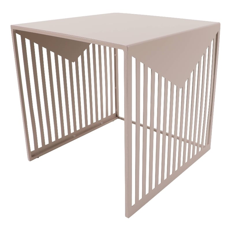 LeisureMod Cisco Modern Powder-Coated Stainless Steel Finish Side Table Brown