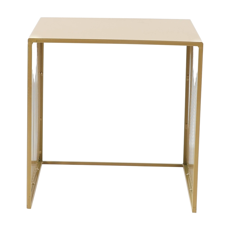 LeisureMod Cisco Modern Powder-Coated Stainless Steel Finish Side Table Gold