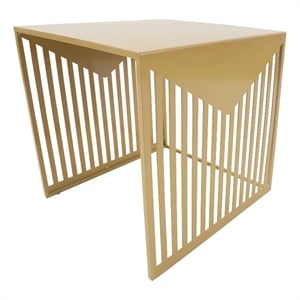 LeisureMod Cisco Modern Powder-Coated Stainless Steel Finish Side Table Gold