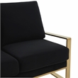 Leisuremod Jefferson Modern Design Velvet Loveseat With Gold Frame Black
