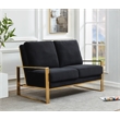 Leisuremod Jefferson Modern Design Velvet Loveseat With Gold Frame Black