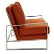 Leisuremod Jefferson Modern Design Velvet Loveseat With Gold Frame Orange