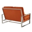 Leisuremod Jefferson Modern Design Velvet Loveseat With Gold Frame Orange
