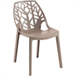 LeisureMod Cornelia Modern Plastic Dining Side Chair Set of 2 Solid Taupe