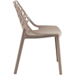 LeisureMod Cornelia Modern Plastic Dining Side Chair Set of 2 Solid Taupe