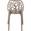 LeisureMod Cornelia Modern Plastic Dining Side Chair Set of 2 Solid Taupe