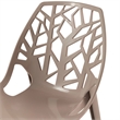 LeisureMod Cornelia Modern Plastic Dining Side Chair Set of 2 Solid Taupe