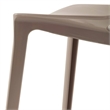 LeisureMod Cornelia Modern Plastic Dining Side Chair Set of 2 Solid Taupe