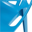 LeisureMod Cornelia Modern Plastic Dining Side Chair Set of 2 Solid Blue