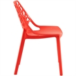 LeisureMod Cornelia Modern Plastic Dining Side Chair Set of 2 Solid Red