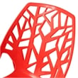 LeisureMod Cornelia Modern Plastic Dining Side Chair Set of 2 Solid Red