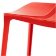 LeisureMod Cornelia Modern Plastic Dining Side Chair Set of 2 Solid Red
