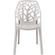 LeisureMod Cornelia Modern Plastic Dining Side Chair Set of 2 Solid Gray