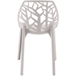 LeisureMod Cornelia Modern Plastic Dining Side Chair Set of 2 Solid Gray
