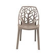 LeisureMod Cornelia Modern Plastic Dining Side Chair Set of 4 Solid Brown