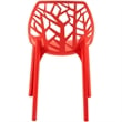 LeisureMod Cornelia Modern Plastic Dining Side Chair Set of 4 Solid Red