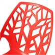 LeisureMod Cornelia Modern Plastic Dining Side Chair Set of 4 Solid Red