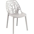 LeisureMod Cornelia Modern Plastic Dining Side Chair Set of 4 Solid Gray